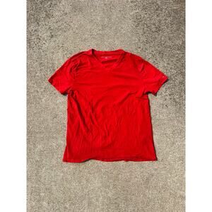 Tommy Hilfiger Top Men Sz Medium Red Cotton V-Neck Short Sleeve Tee Shirt Basic